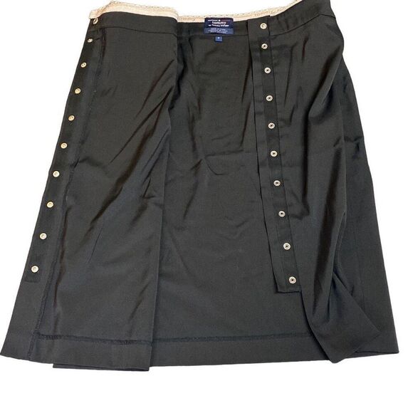 Y2K Tommy Hilfiger Wrap Skirt Snap Front Off Center Black Size 9 VTG 1999 - Picture 2 of 9